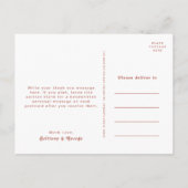 Einfache Retro-Vibes | Blush Pink Wedding Danke Postkarte (Rückseite)