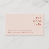 Einfache Retro-Vibes | Blush Pink Wedding Website Begleitkarte (Vorderseite)