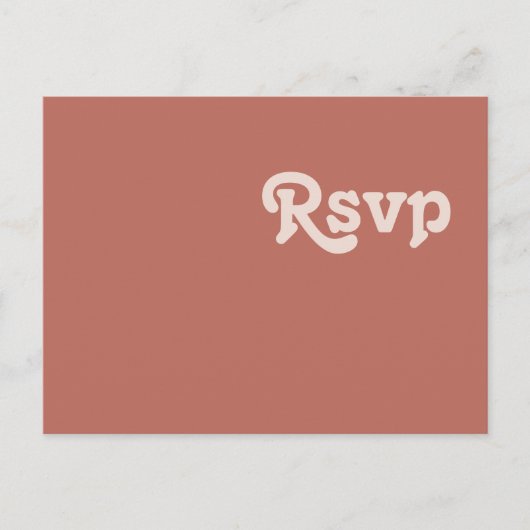 Einfache Retro-Vibes | Old Rose Wedding RSVP Postkarte (Vorderseite)
