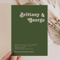 Einfache Retro-Vibes | Olive Green Lässig Wedding