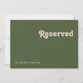 Einfache Retro-Vibes | Olive Green Resered Sign (Rückseite)