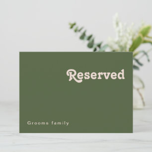 Einfache Retro-Vibes   Olive Green Resered Sign
