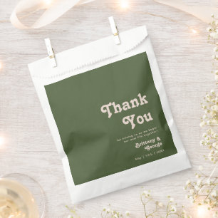 Einfache Retro-Vibes Olive Green Vielen Dank Geschenktütchen