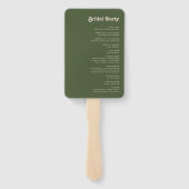 Einfache Retro-Vibes | Olive Green Wedding Program Fächer (Rückseite)