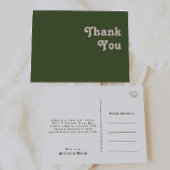 Einfache Retro-Vibes | Olive Green Wedding Vielen Postkarte