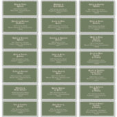 Einfache Retro-Vibes | Olive Wedding Guest Address Aufkleber (Vorderseite)