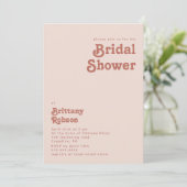 Einfache Retro-Vibes | Rosa Brautparty Einladung (Stehend Vorderseite)