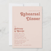 Einfache Retro-Vibes | Rosa Probe Abendessen Einladung (Vorderseite)