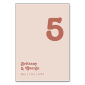 Einfache Retro-Vibes | Rosa Tischnummer (Rückseite)