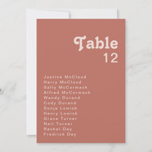 Einfache Retro-Vibes | Übersicht über die Tischnum (Vorderseite)