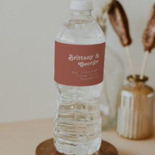 Einfache Retro-Vibes Wasser-Flaschenetikett alte Wasserflaschenetikett