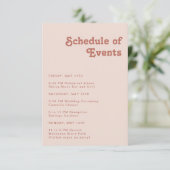 Einfache Retro-Vibes | Zeitplan für Veranstaltunge Begleitkarte (Stehend Vorderseite)