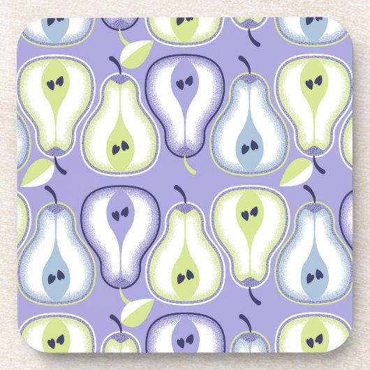 Einfache Retrobirnen Getränkeuntersetzer (Vorderseite)