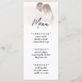 Einfache Rezeption des Ombre White Foto Menükarte (Vorderseite)