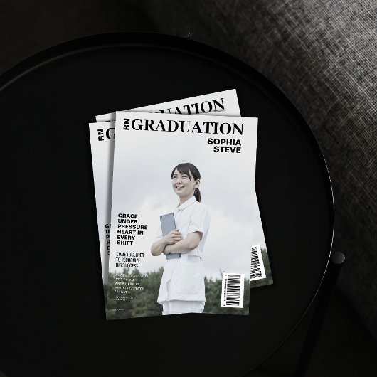 Einfache RN-Krankenschwester Magazin Foto Abschlus Einladung