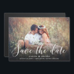 Einfache Romance Elegantes Foto Save the Date | We Magneteinladung<br><div class="desc">Eleganter Schriftart steht auf der Unterseite dieses Fotos auf der Magnetkarte "Save the Date". Einfach mit Ihren eigenen Informationen anpassen!</div>