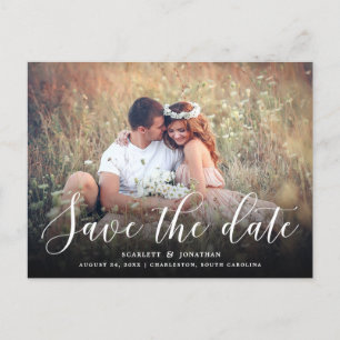 Einfache Romance Foto-Save the Date Postkarte