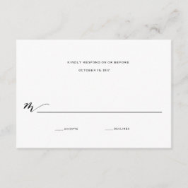 Einfache romanische Kalligrafie-Antwort auf Hochze RSVP Karte