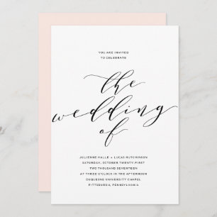 Einfache romanische Kalligrafie-Einladung Einladung