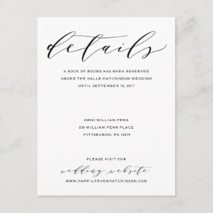 Einfache romanische Kalligrafie-Merkkarte Begleitkarte