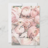 Einfache romantische Blume Kalligrafie-Skript Hoch Dankeskarte (Vorderseite)