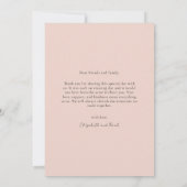 Einfache romantische Blume Kalligrafie-Skript Hoch Dankeskarte (Rückseite)