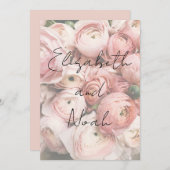 Einfache romantische Blume Kalligrafie-Skript Hoch Einladung (Vorne/Hinten)