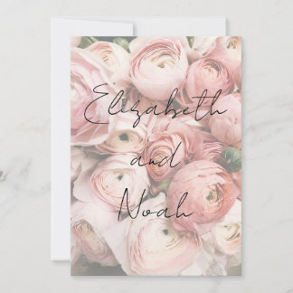 Einfache romantische Blume Kalligrafie-Skript Hoch Einladung