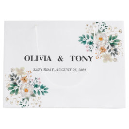 Einfache romantische Blumenhochzeit Große Geschenktüte