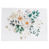 Einfache romantische Blumenhochzeit Große Geschenktüte (Rückseite)