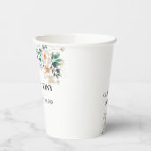 Einfache romantische Blumenhochzeit Pappbecher (Links)