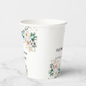 Einfache romantische Blumenhochzeit Pappbecher (Rechts)