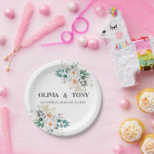 Einfache romantische Blumenhochzeit Pappteller (Party)