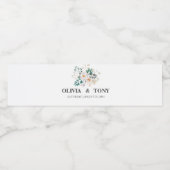 Einfache romantische Blumenhochzeit Wasserflaschenetikett (Einzelnes Label)