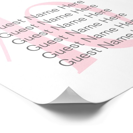 Einfache romantische Blush-Hochzeit | Sitzdiagramm Poster (Ecke)