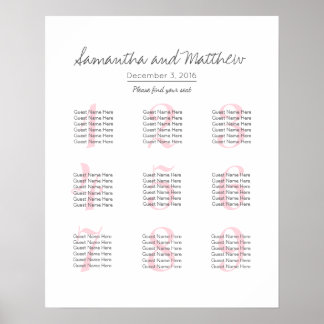 Einfache romantische Blush-Hochzeit - weniger Tisc Poster
