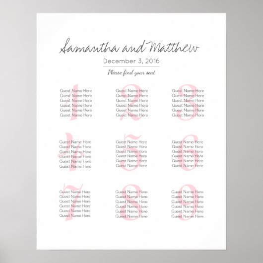 Einfache romantische Blush-Hochzeit - weniger Tisc Poster (Vorne)