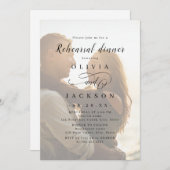 Einfache romantische Drehbuch Foto Probe Dinner Einladung (Vorne/Hinten)