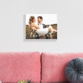 Einfache Romantische Foto-Liebe Kalligrafie-Skript Leinwanddruck (Insitu (Wohnzimmer))