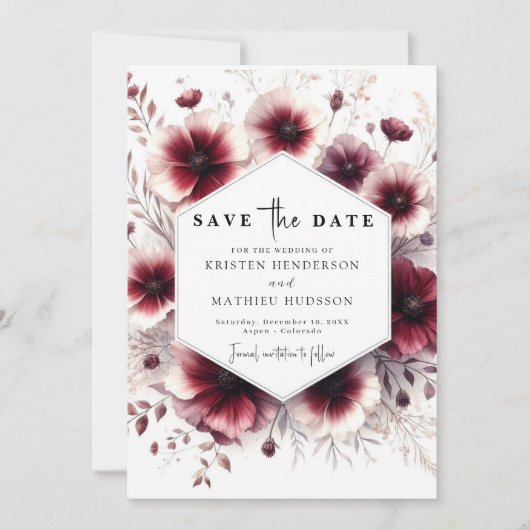 Einfache romantische Hochzeit Save The Date (Vorderseite)