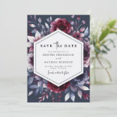 Einfache romantische Hochzeit Save The Date (Stehend Vorderseite)