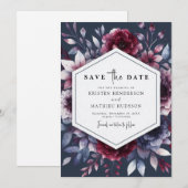 Einfache romantische Hochzeit Save The Date (Vorne/Hinten)