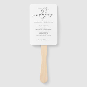 Einfache romantische Kalligrafie Wed Wedding Progr Fächer