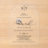 Einfache romantische kalligraphische Akrobielle Ho Acryleinladungen (Vorderseite)