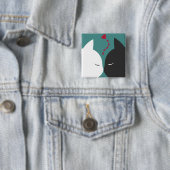 Einfache romantische Katzen im Liebe-Button-Knopf Button (Beispiel)