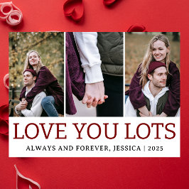 Einfache romantische Liebe Paar Valentinstag 3 Fot Feiertagskarte