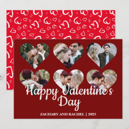 Einfache romantische Liebe Paar Valentinstag 6 Fot Feiertagskarte