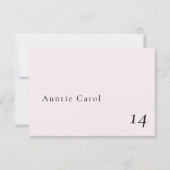 Einfache romantische Platzkarte mit blindfarbenem  (Vorderseite)