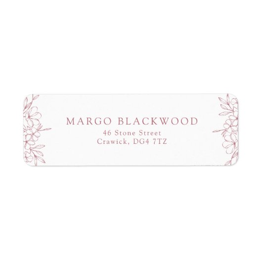 Einfache romantische Rücksendeadresse Pink Cherry (Vorne)