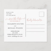 Einfache romantische Schmetterlingskalligraphie de Ankündigungspostkarte (Rückseite)